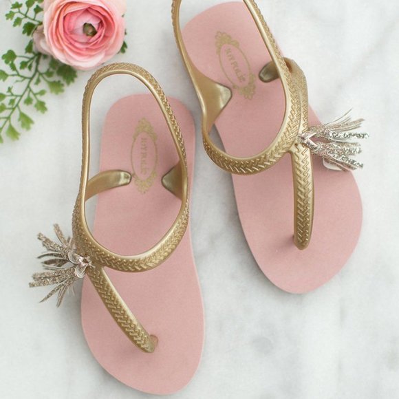 *CASSIA FLIP FLOPS IN ROSE AND GOLD* - Picture 2 of 4